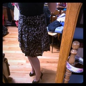 Vintage Black and Grey Skater Skirt XL